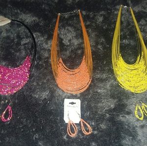 3 pcs Beautiful Beads Neclace and matching Earring